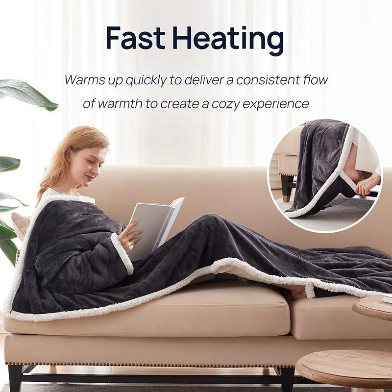 Heated Wearable USB Travel Blanket