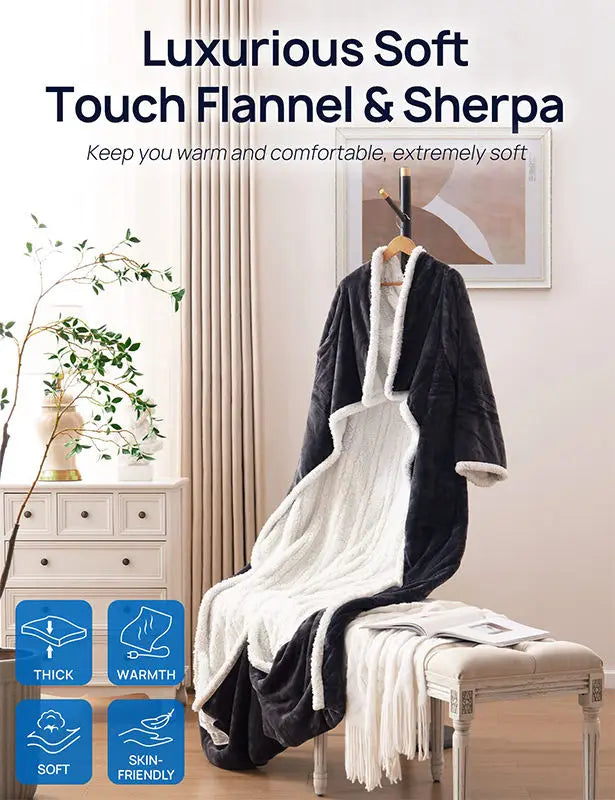 Heated Wearable USB Travel Blanket